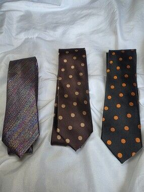 Vesuvio Napoli Men's Polka Dot and Multicolor Polyester Tie Lot